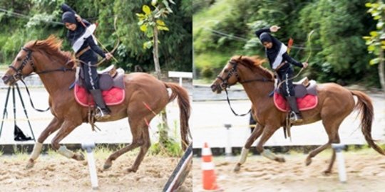 Potret Arum Nazlus, Atlet Berkuda Panahan Pertama Indonesia Juarai Ajang Dunia