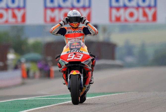 marc marquez saat menjuarai motogp jerman