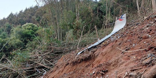 Penampakan Puing China Eastern Airlines yang Jatuh di Lereng Gunung