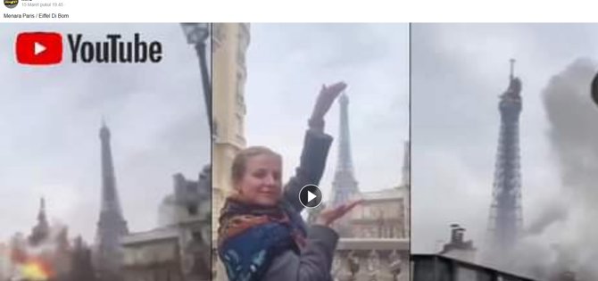 tidak benar menara eiffel di paris dibom