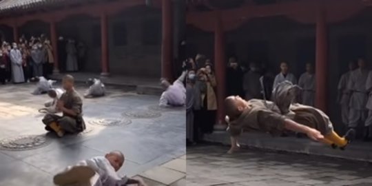 Aksi Pendekar Kungfu Shaolin Bak Terbang di Udara, Ini Potretnya Mirip di Film Action
