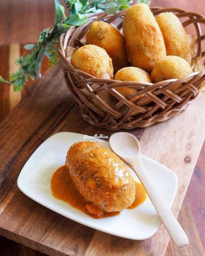 kroket kentang ayam sayur
