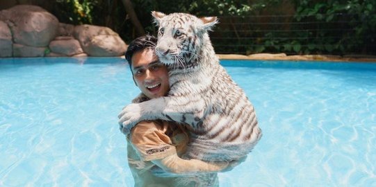 Potret Alshad Ahmad Berenang Bareng Harimau, Komentar Tiara Andini Jadi Sorotan