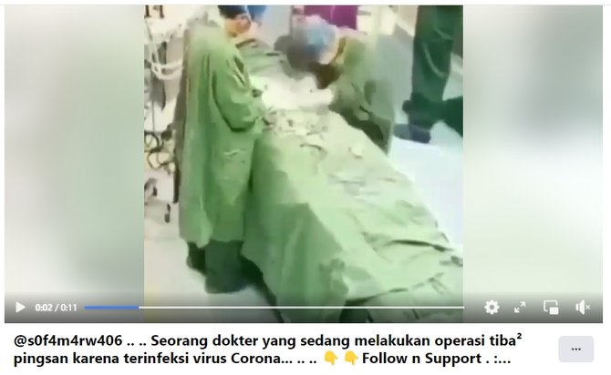 hoaks dokter pingsan karena positif covid