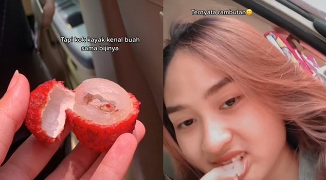 wanita ini girang bisa beli leci di pinggir jalan ternyata isinya buah tak terduga