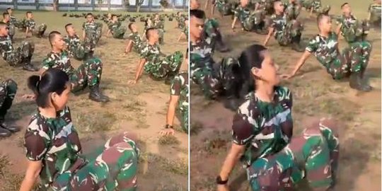 Keren Abis TNI Wanita Tak Kalah Latihan Fisik Sama Para Prajurit Pria, Ini Videonya