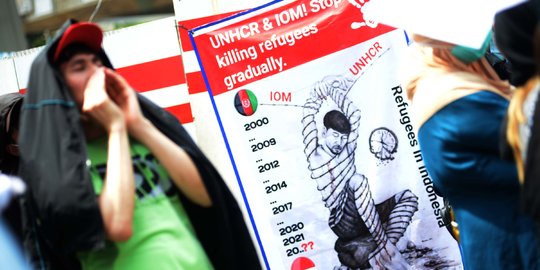 Geruduk UNHCR, Pengungsi Afghanistan Minta Dipindah ke Negara Ketiga