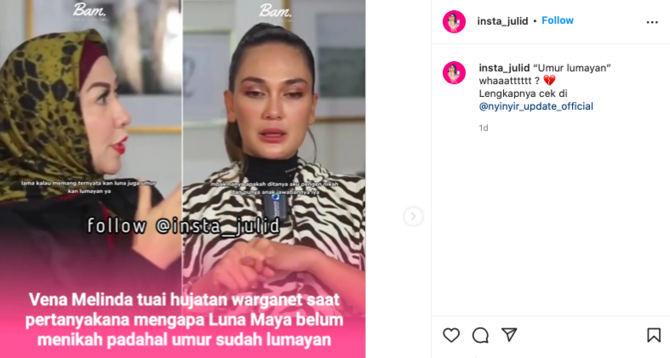 tanya alasan luna maya tak kunjung menikah venna melinda tuai kritikan