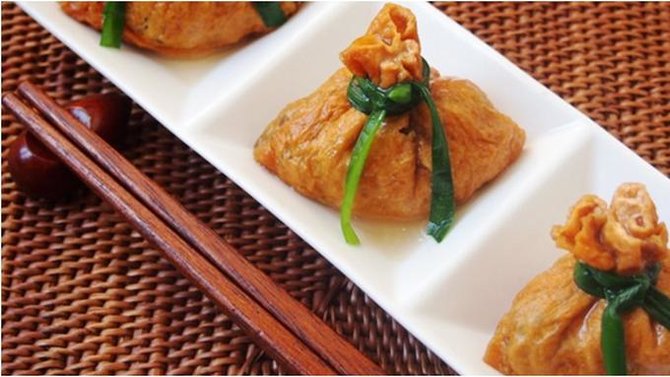 sayur bungkus kantung tahu