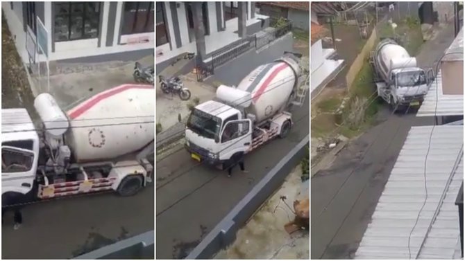 viral truk molen ngeblong di pemukiman warga lembang