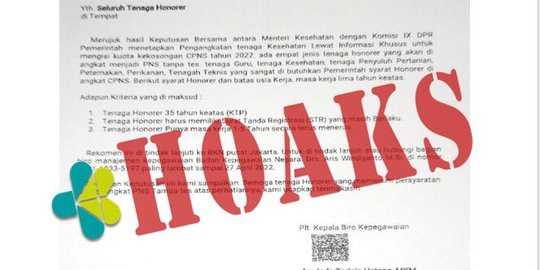 CEK FAKTA: Hoaks Surat Pengangkatan Tenaga Honorer Kemenkes