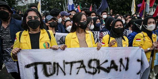 Demo di Patung Kuda, Mahasiswa Tolak Jabatan Presiden Tiga Periode