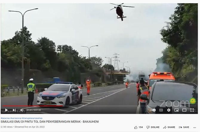 tidak benar video helikopter mendarat darurat di jalan tol merak