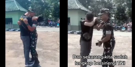 Kisah Persahabatan Satpam dengan Anggota TNI, Menangis Tersedu-sedu saat Pelantikan