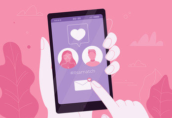 ilustrasi dating apps atau aplikasi kencan online