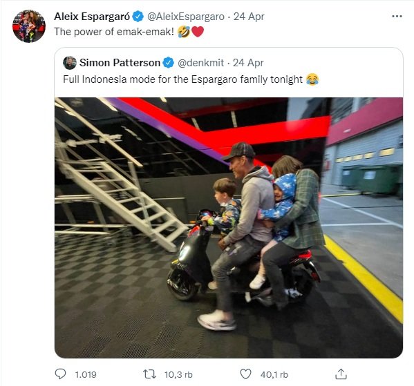 aleix espargaro kendarai motor bonceng empat bak emak emak indonesia ini potretnya