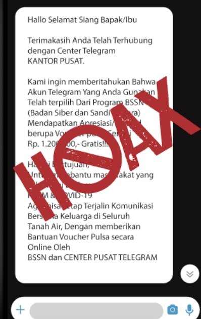 hoaks bantuan voucher pulsa untuk masyarakat terdampak covid 19 dari bssn