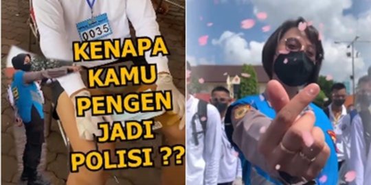 Para Casis Ditanya Kenapa Ingin jadi Polisi, Jawaban Siswa Ini Bikin Polwan Salting