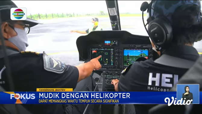 mudik pakai helikopter