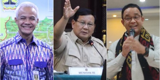 Survei Capres Indikator Politik: Elektabilitas Ganjar-Anies Naik, Prabowo Stagnan