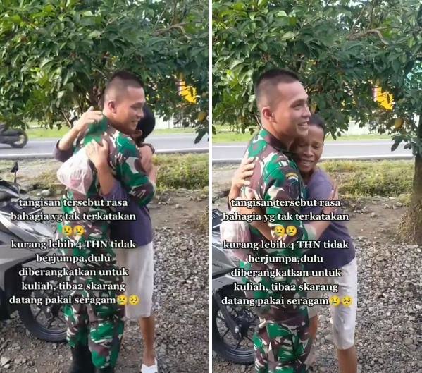 4 tahun ditinggalkan anaknya pulang pulang jadi tni