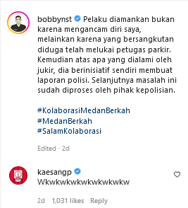 reaksi bobby nasution ditertawakan kaesang