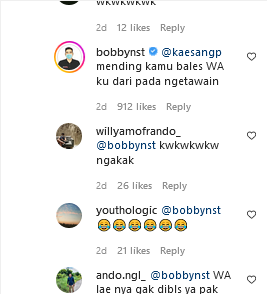 reaksi bobby nasution ditertawakan kaesang