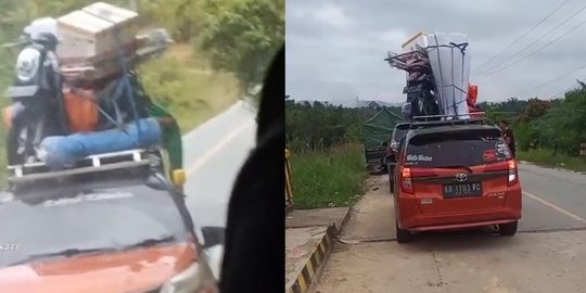 Mobil MPV Ini jadi Sorotan Pengendara Lain, Muatannya Tak Kira-kira Bak Pindahan