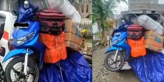 4 Kejadian Mudik Ini Viral di Media Sosial, Ada yang Angkut Motor ke Bagasi Mobil