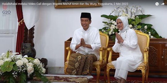 Momen Jokowi dan Ma'ruf Amin Halal Bihalal Lewat Video Call