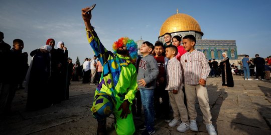 Potret Keceriaan Anak-Anak Palestina Rayakan Idulfitri di Yerusalem