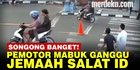 VIDEO: Diduga Mabuk, Dua Pemuda Geber Motor Matic Ganggu Jemaah Salat Idul Fitri