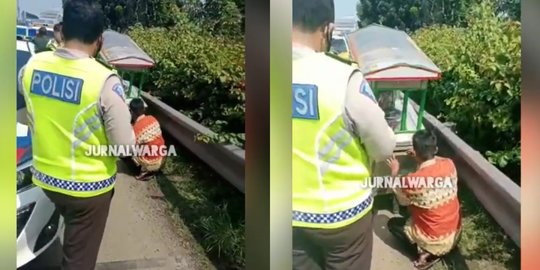 Niat Dagang ke Perumahan, Tukang Bakso Ini Malah Tersesat Masuk Jalan Tol