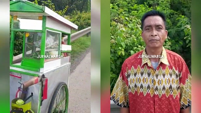 tukang bakso ini tersesat masuk jalan tol