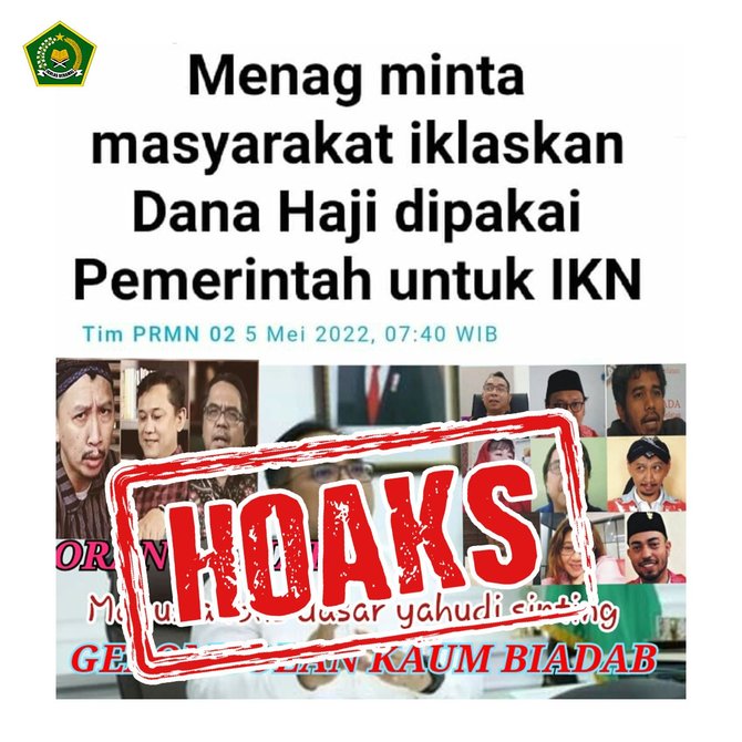 hoaks menag sebut dana haji untuk pembangunan ikn