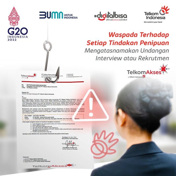 waspada lowongan kerja palsu mengatasnamakan telkom akses