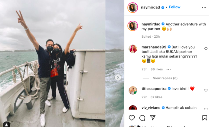 sebut lsquopartnerrsquo dalam potret bersama arfito hutagalung unggahan naysilla mirdad ini curi perhatian