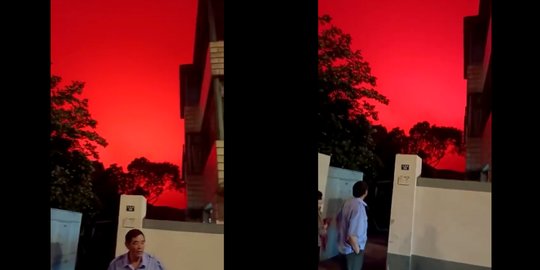 Horor! Langit China Berwarna Merah Menyala, Ini Penyebabnya