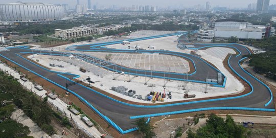Penampakan Terkini Sirkuit Formula E Jakarta yang Hampir Rampung