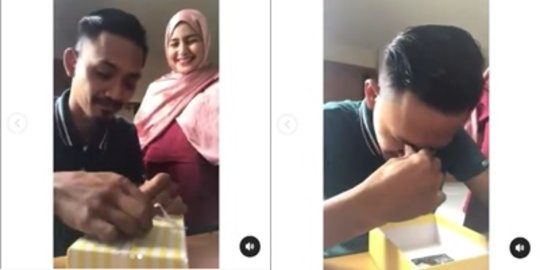 Haru, Pria Ini Senang Saat Diberi Kado yang Berisi Foto USG Hamil oleh sang Istri