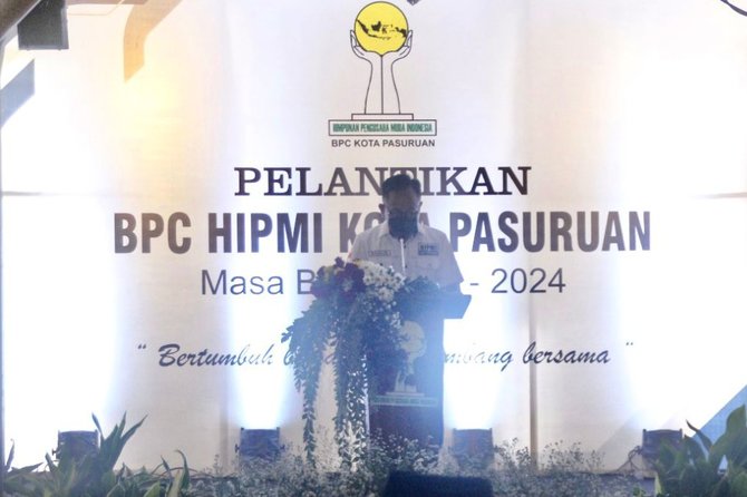 wakil wali kota pasuruan adi wibowo hadiri pelantikan bpc hipmi