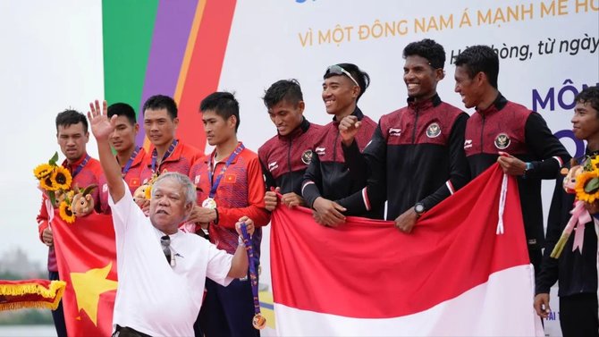 pencapaian indonesia di sea games 2021 hanoi posisi 2 di klasemen dengan 12 emas