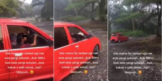 Anak Kecil Usia 10 Tahun Ini Antar Adiknya ke Sekolah Pakai Mobil, Tak Patut Ditiru