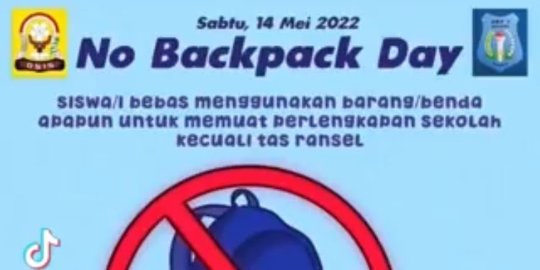 No Backpack Day, Begini Cara Murid Bawa Alat Tulis ke Sekolah yang Tengah Viral