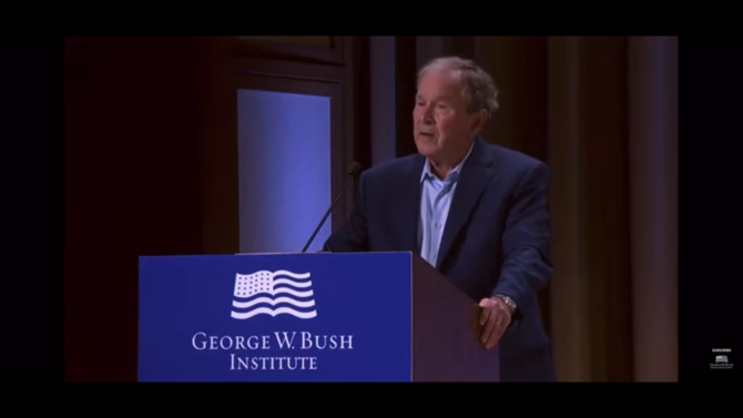 george w bush keceplosan sebut invasi ke irak brutal