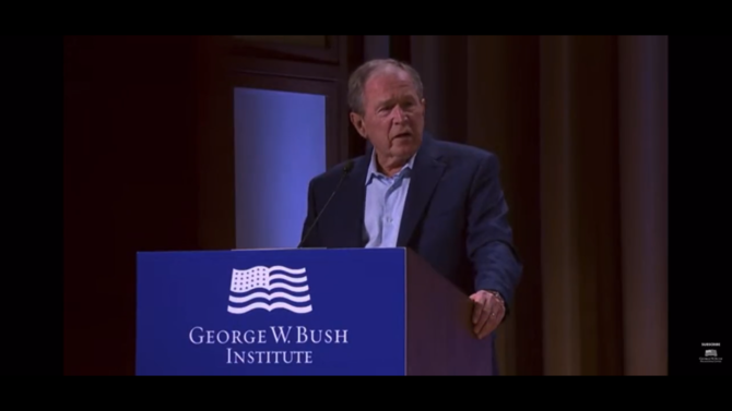 george w bush keceplosan sebut invasi ke irak brutal