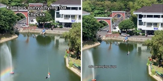 Unik Banget, Kampus di Malang Ini Ada Wahana Flying Fox Gratis untuk Mahasiswa