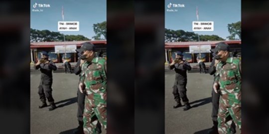 Momen Anggota TNI Datangi Markas Brimob, Ternyata Anaknya Pasukan Elite Polri