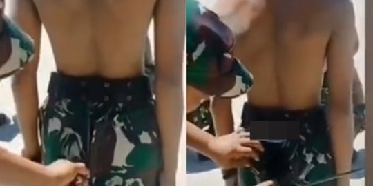 Kocak, Karena Buru-Buru Mau Apel Prajurit TNI Ini Terbalik Pakai Celana