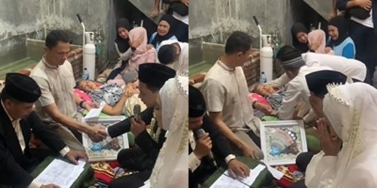 Sejoli Akad Nikah di Depan Ortu yang Terbaring Sakit, Ini Videonya Banjir Air Mata